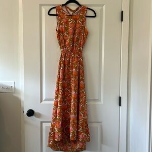 Midi dress with open back